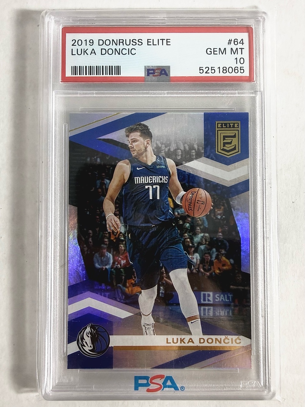 Panini 2019-20 Donruss Elite Luka Dončić #64 Dallas Mavericks PSA 10